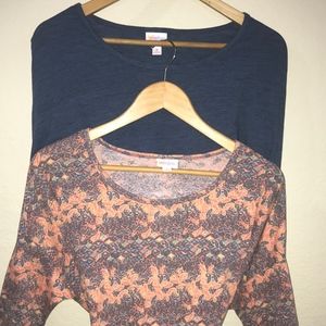 Lot of 2 New LuLaRoe Irma Tops Size MED 037
